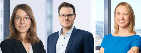 Taylor Wessing: Drei TMT-Experten werden Salary Partner - Grüßen ab Januar 2026 als Salary Partner (v.l.): Nathalie Koch, Dr. Benedikt Kohn und Stephanie Richter - Fotos: Taylor Wessing
